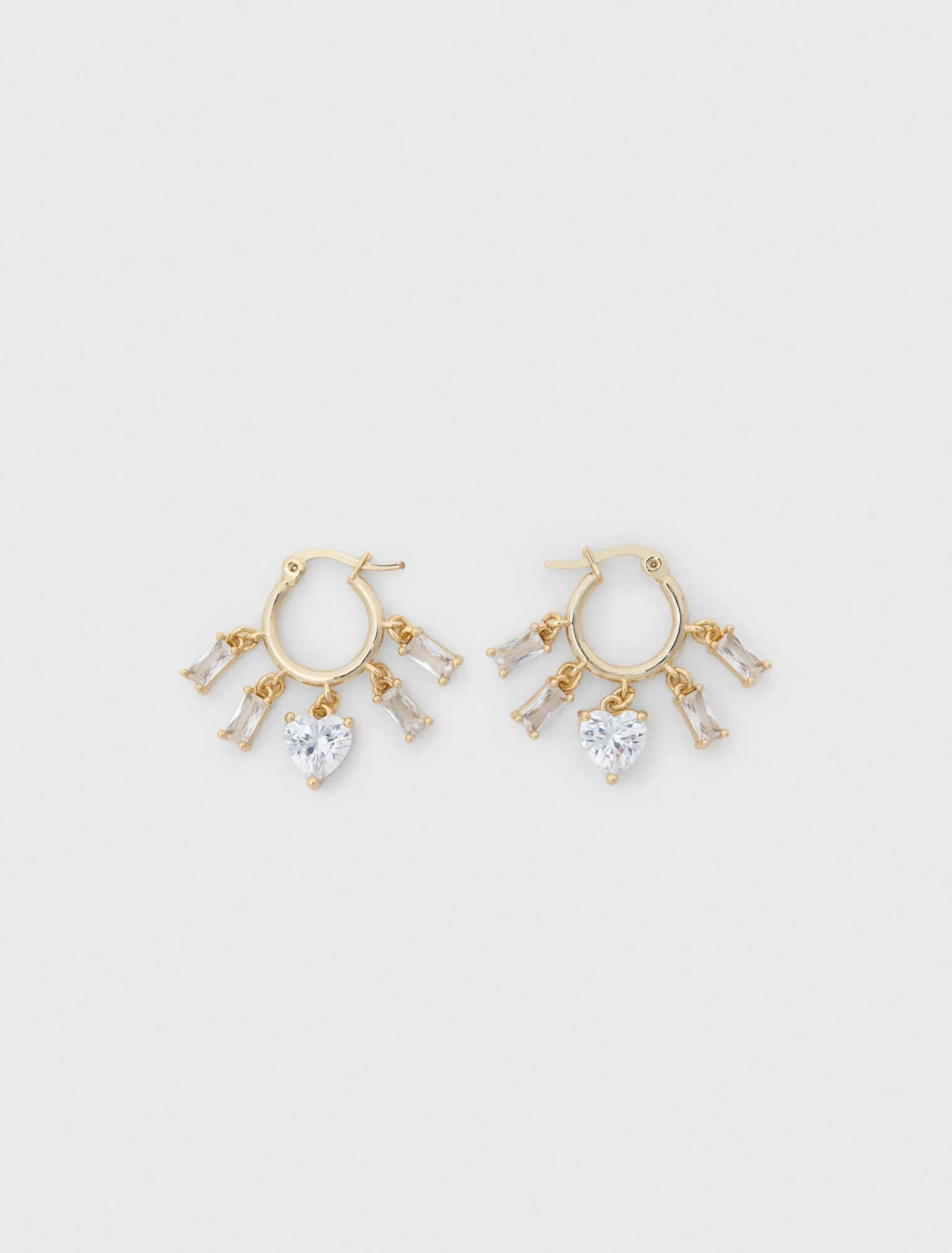 Gold-Tone Rhinestone Hoops Gold - Image 4