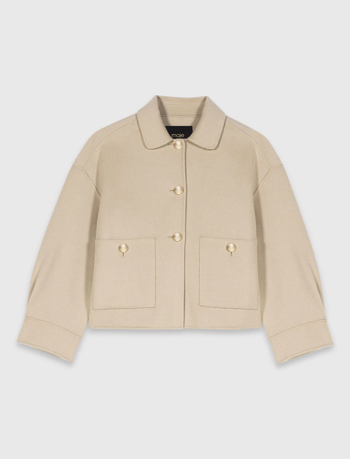 Short pleated-back wool jacket - Image 7