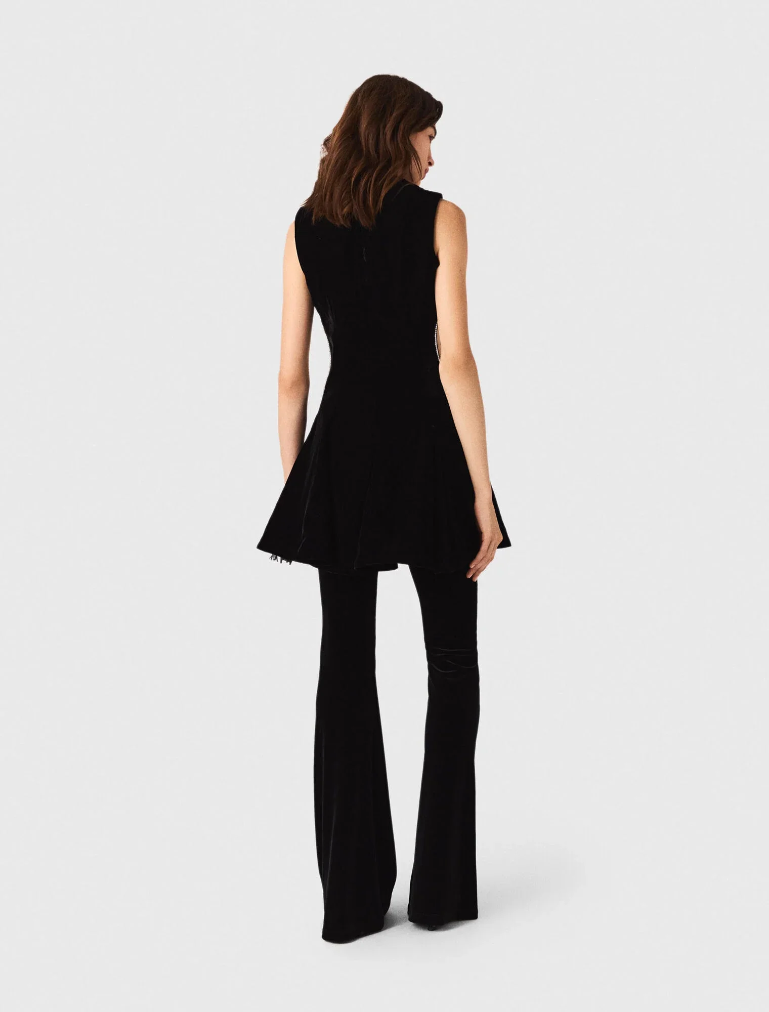 Short velvet dress Black - Image 3