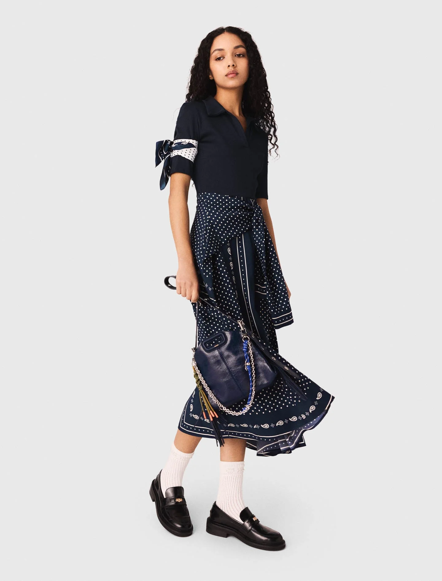 Patterned mixed-material dress - Image 5