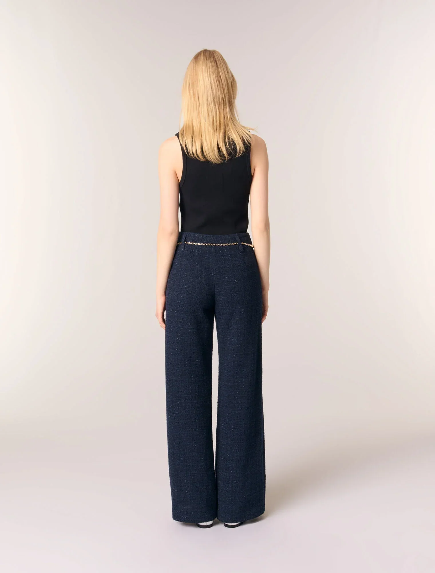 Rib knit tank top Black - Image 3